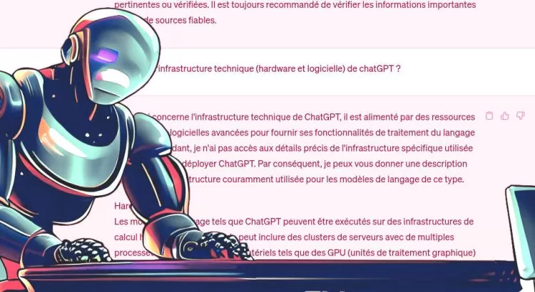 un robot utilisant chatGPT